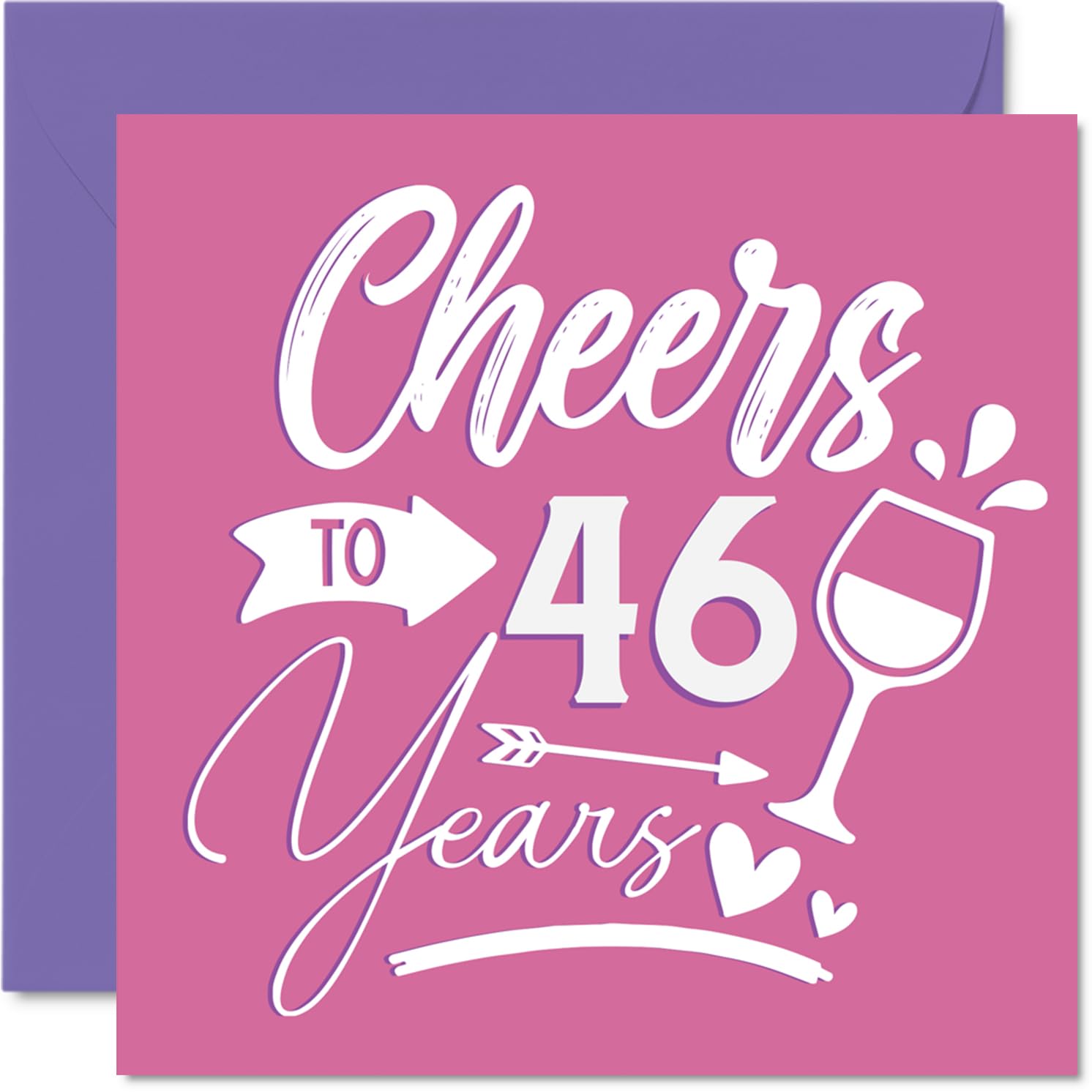 46th Birthday Cards for Women - Cheers - Happy Birthday Card for 46 Year Old Woman Cousin Colleague Neighbour Auntie, 145mm Bday Greeting Cards