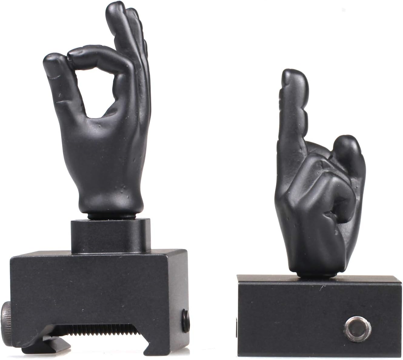 Novelty Finger Sight Set, Front and Rear Iron Sight Set, Fit Picatinny Rail and Weaver, Straight 90 Degree