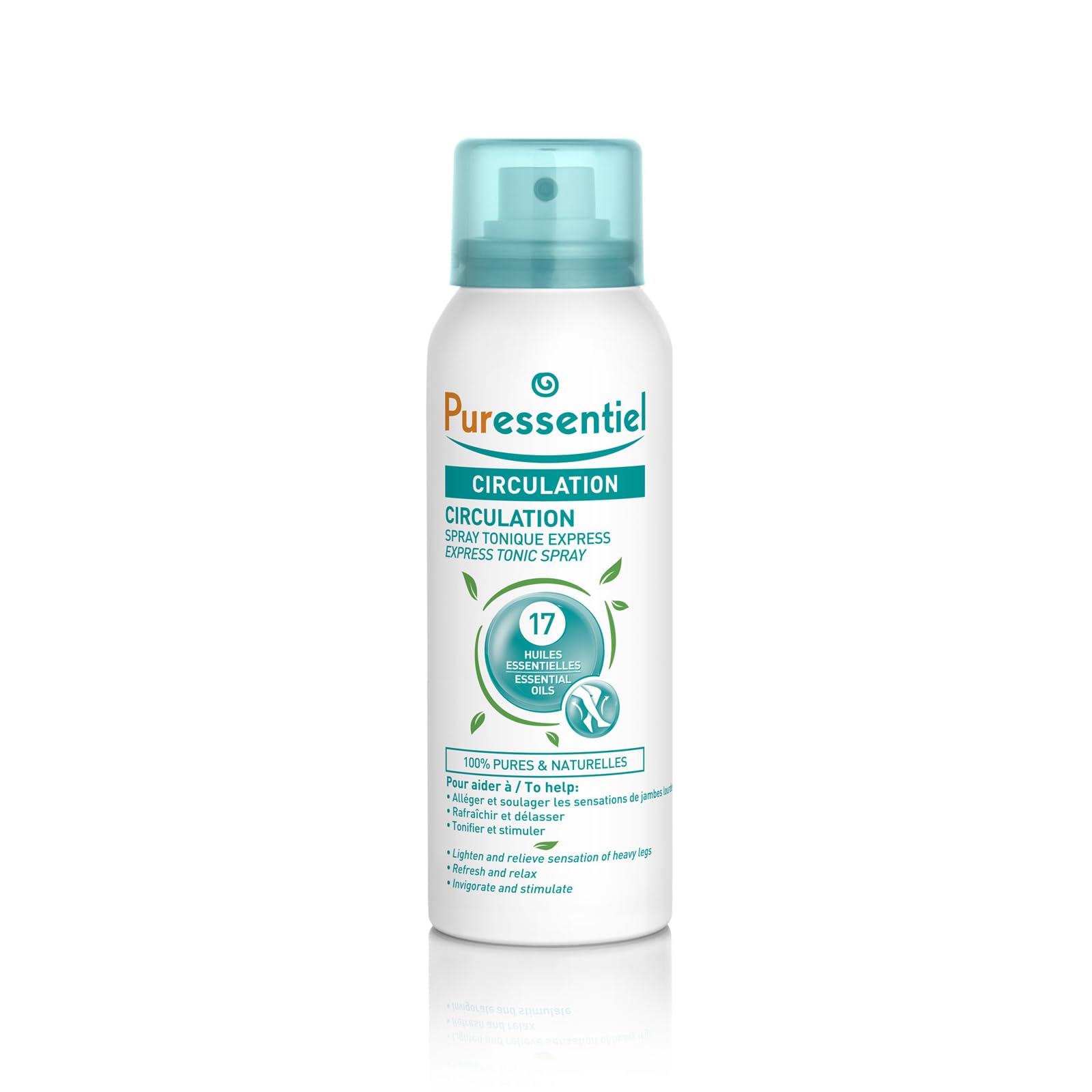 Puressentiel Circulation Spray - Essential Oils Spray - Soothes Heavy and Uneasy Legs - Ideal for Active Lifestyle and Exercise - Vegan - 3.4 oz