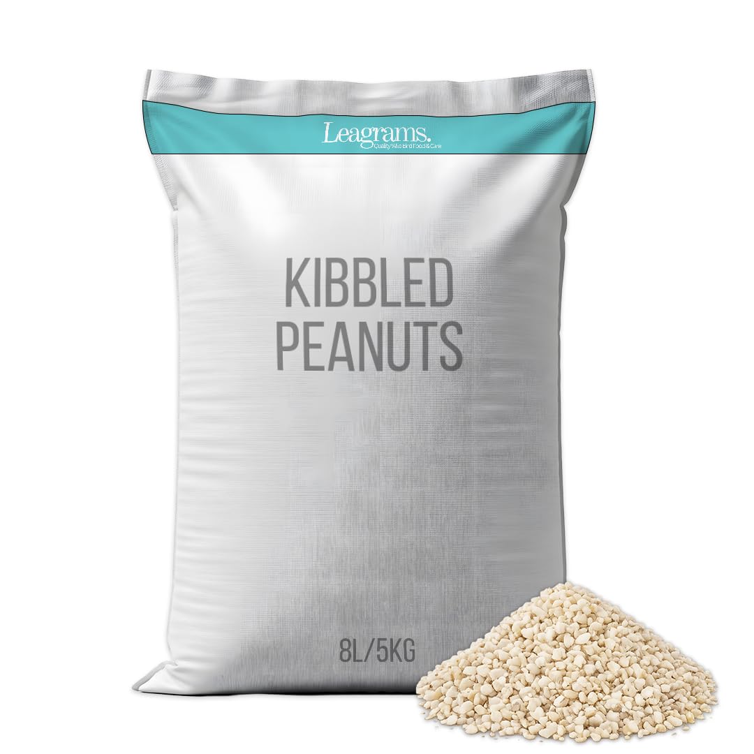 Leagrams Kibbled Peanuts Wild Bird Food Refill, 8L Easy-Pour Bag – Quick Energy for Active Birds