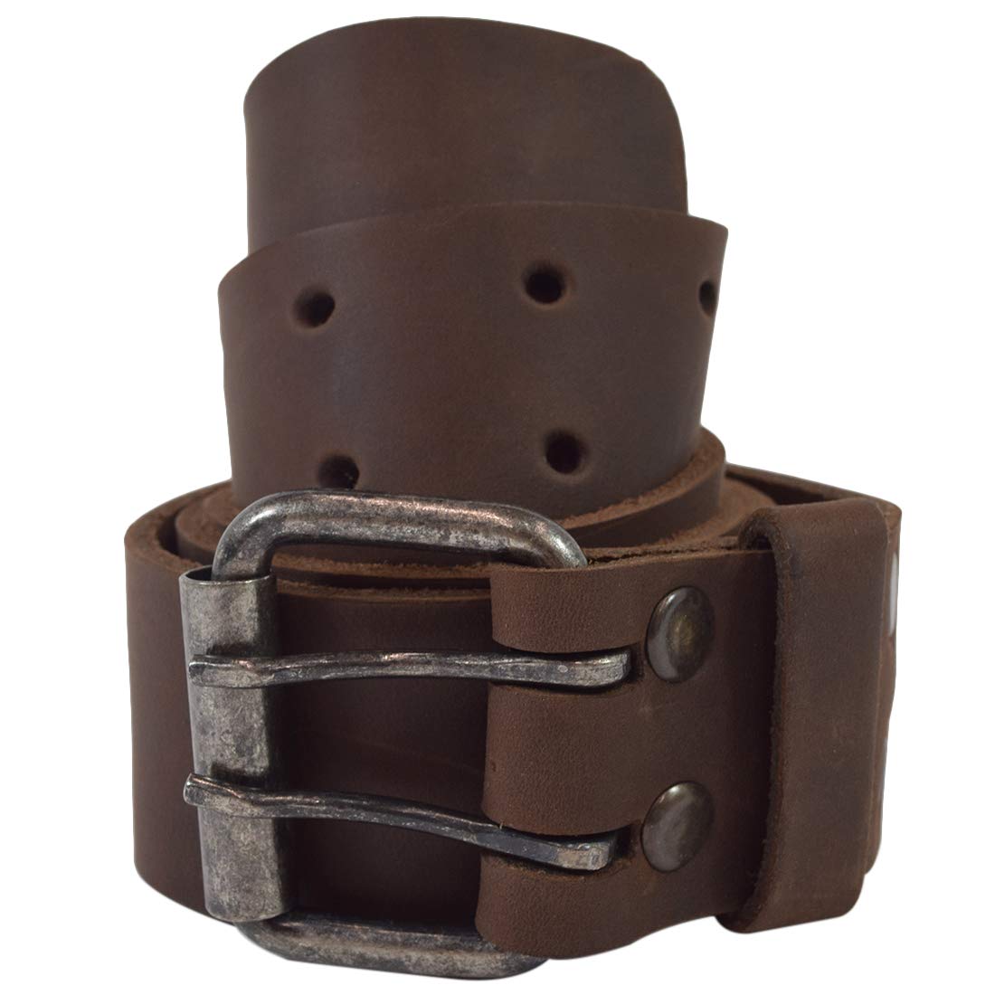 Hide & DrinkBelt/Rustic Double Prong Buckle, (1.5 in.) Wide Full Grain Leather, Handmade