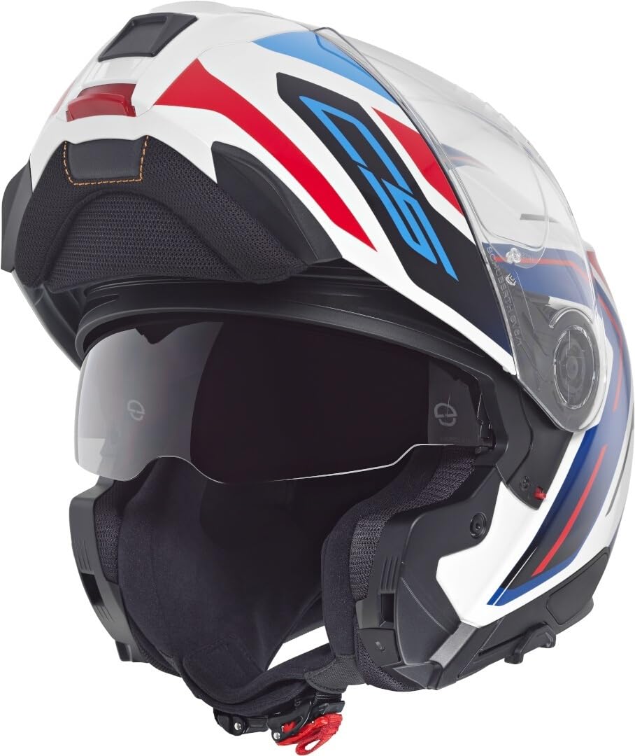 Schuberth C5 Omega Casco apribile, bianco/rosso/blu, M (57)