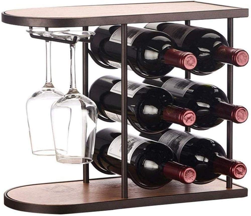 Genérico BotelleroEstante para Copas de Vino, Soporte para Vino de Metal, Estante para Vino apilable, Soporte para Vino, decoración del hogar, Manualidades, Estante para Vino, Puede Contener 6 botell