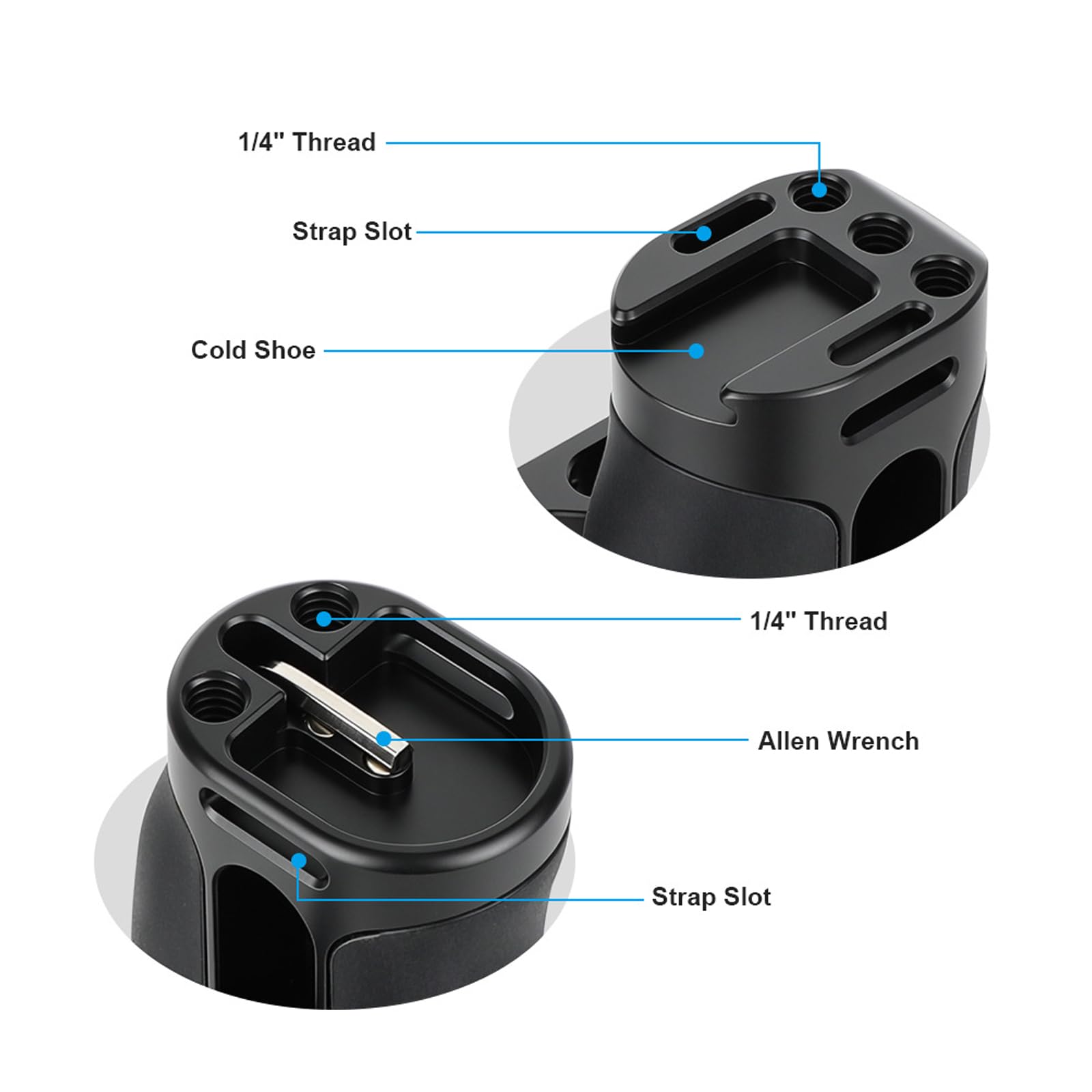 Impugnatura ergonomica laterale con attacco a vite da 1/4" per fotocamera DSLR Cage impedisce scivolamenti accessori di montaggio facili Gabbia per fotocamera maniglia laterale