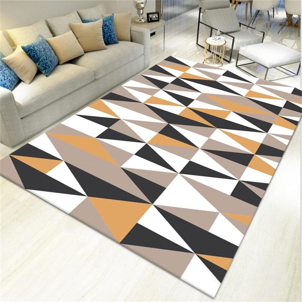 Tapis grande surface salon 160X230cm motif géométrique lavable