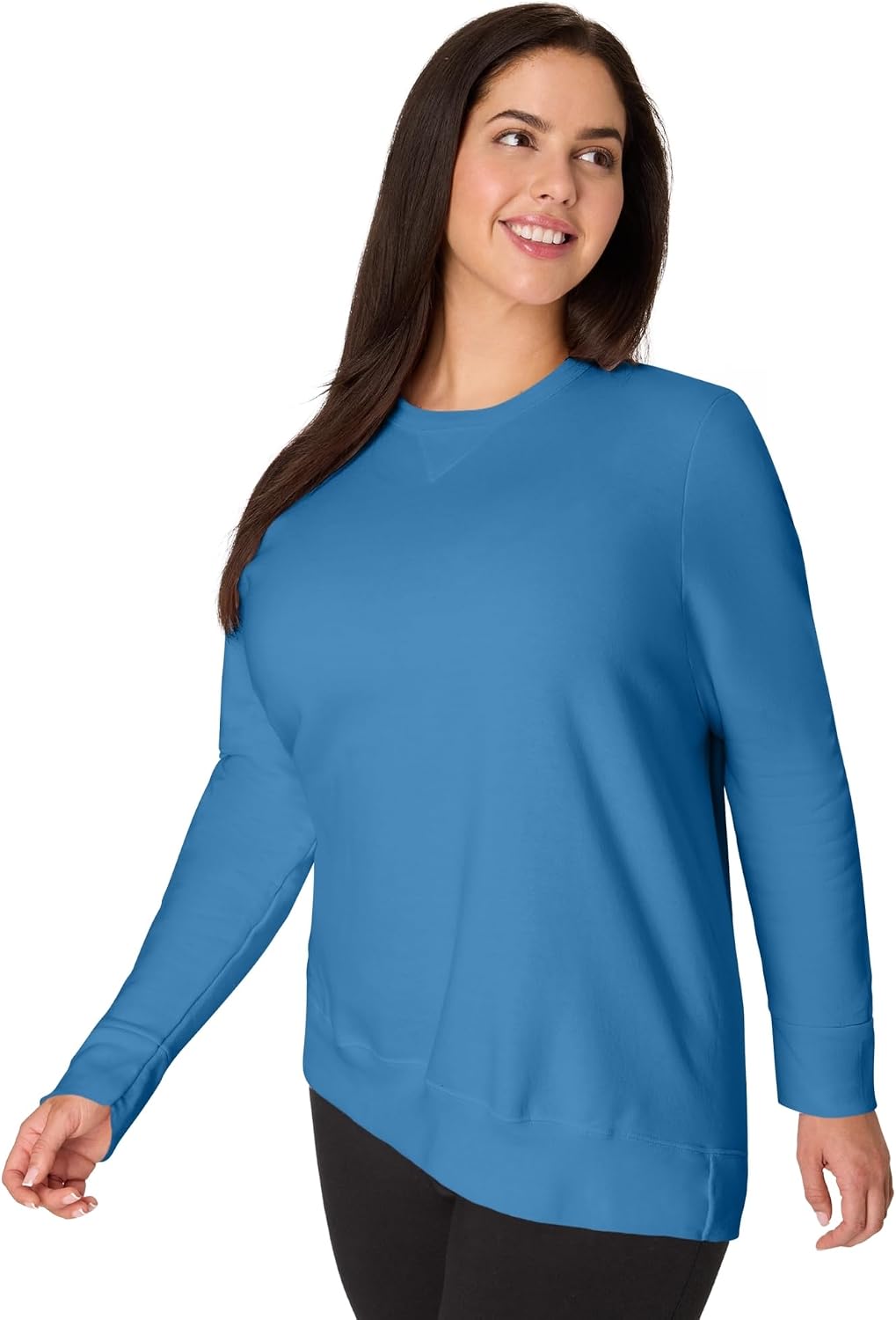 JUST MY SIZE Women's Plus Size Sweatshirt, Ecosmart Fleece Pullover With V-notch