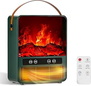 Holilo Ceramic Fan Heater Energy Saving Fireplace Look