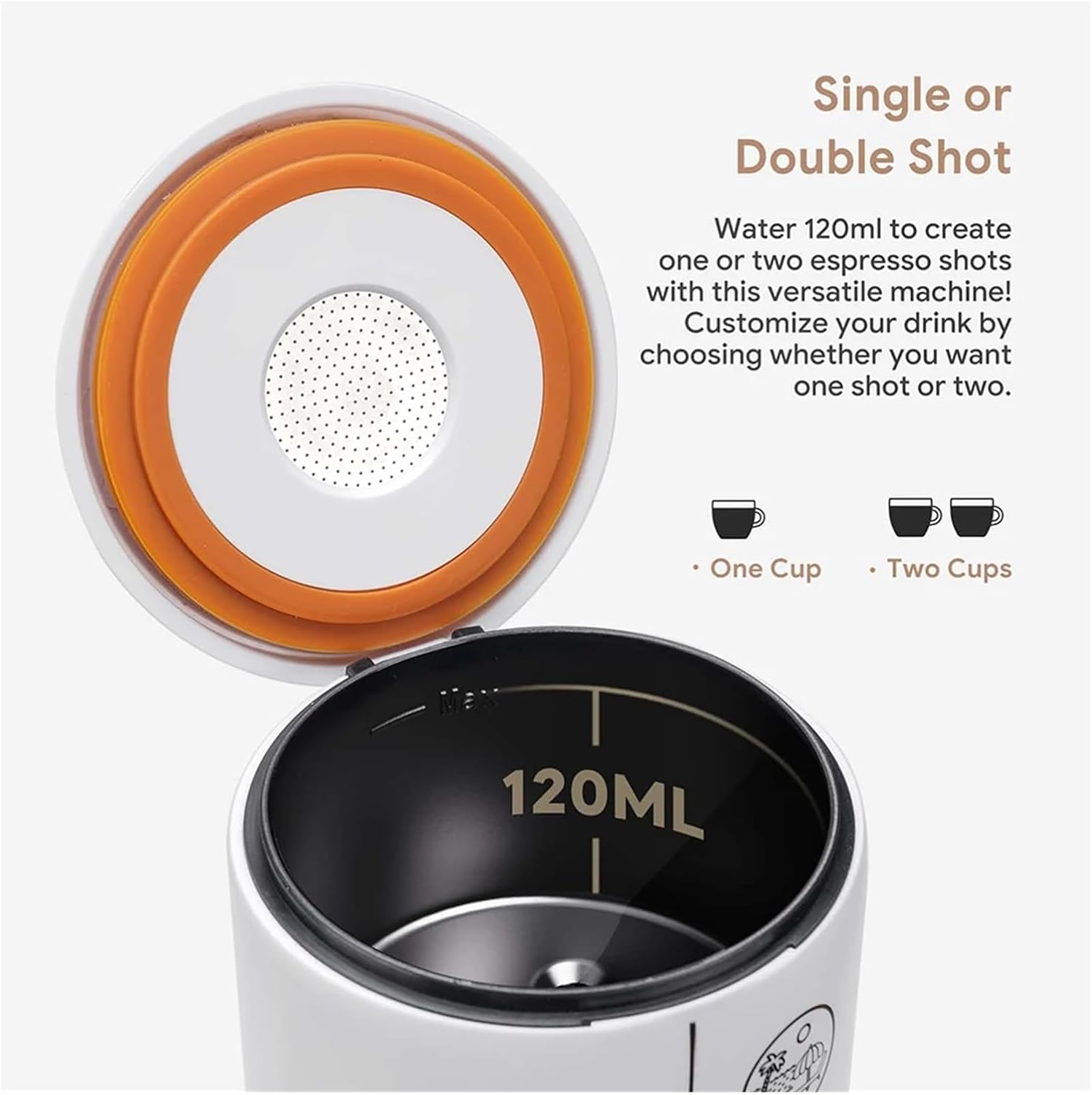 Portable Coffee Machine, 2Pcs Electric Portable Espresso Coffee Maker for Car and Home Camping Coffee Maker,for Outdoor Travel Picnic(BLACK)