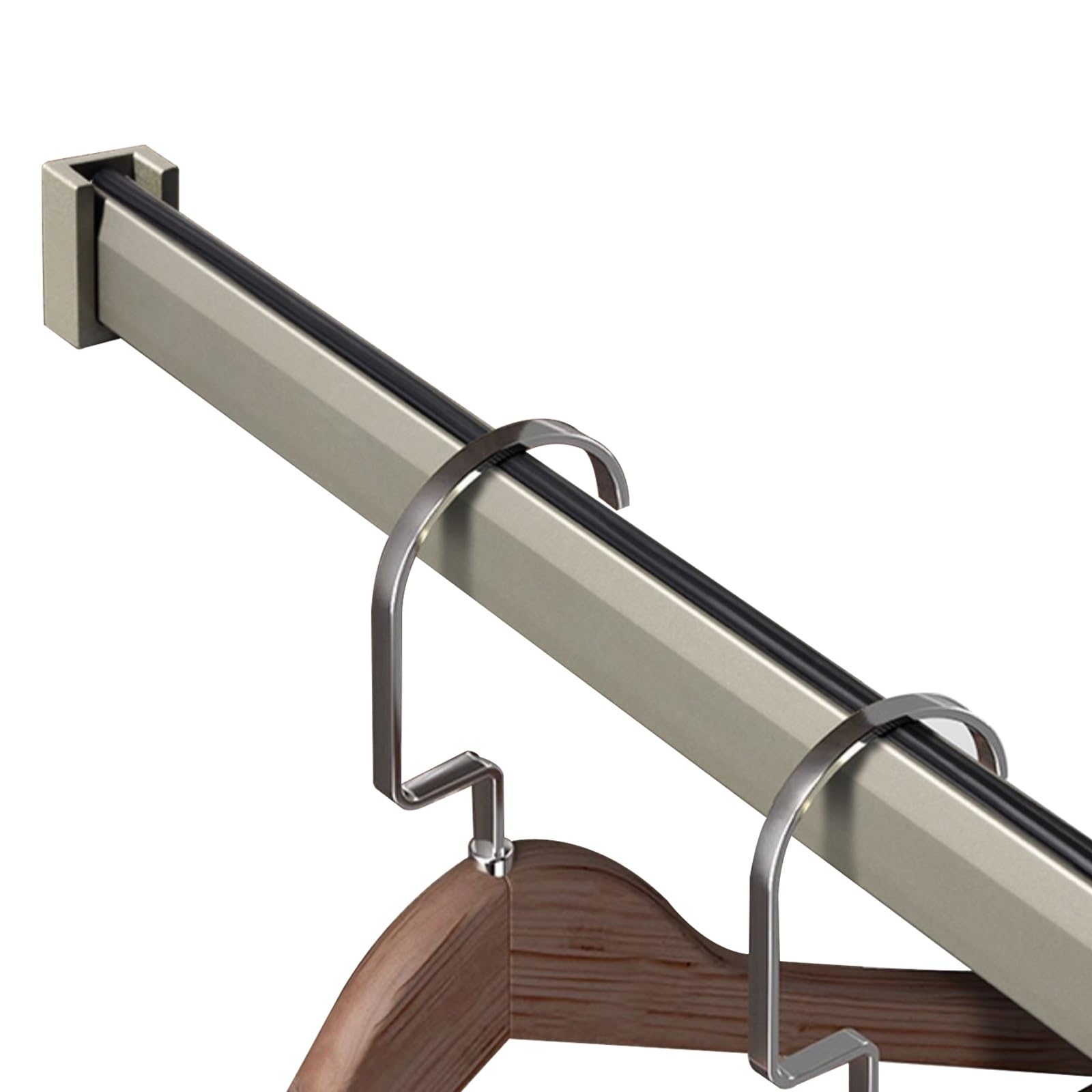 Brown Clothes Hanger Bar For Closet, Commercial Wardrobe Pole And Fittings Heavy Duty, Custom Length Clothes Hanging Rail(80cm(31.5in))