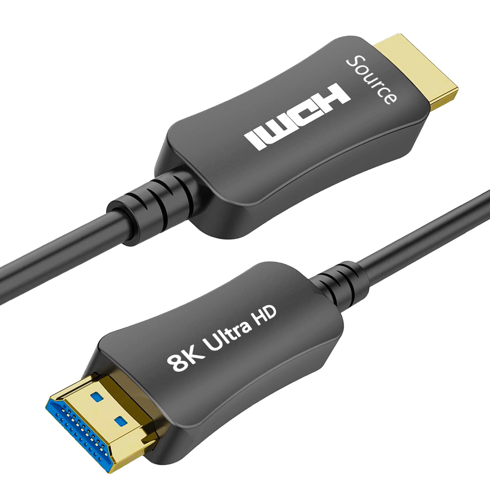 Câble HDMI à fibre optique 8K, 3 m, câble HDMI 2.1 48 Gbit/s ultra haut débit, 8K @ 60 Hz/4K @ 120 Hz, HDR/eARC/VRR, câble HDMI directionnel ultra HD compatible avec HDTV PC RTX4090