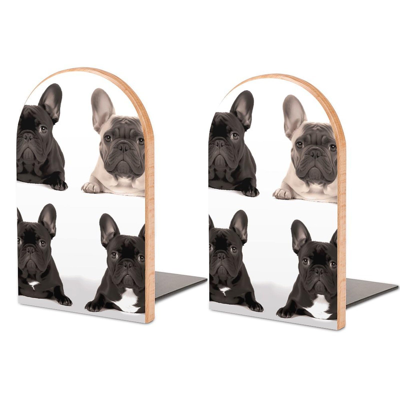 Serre-livres en bois de bouledogue français pour veiller sur vos romans préférés