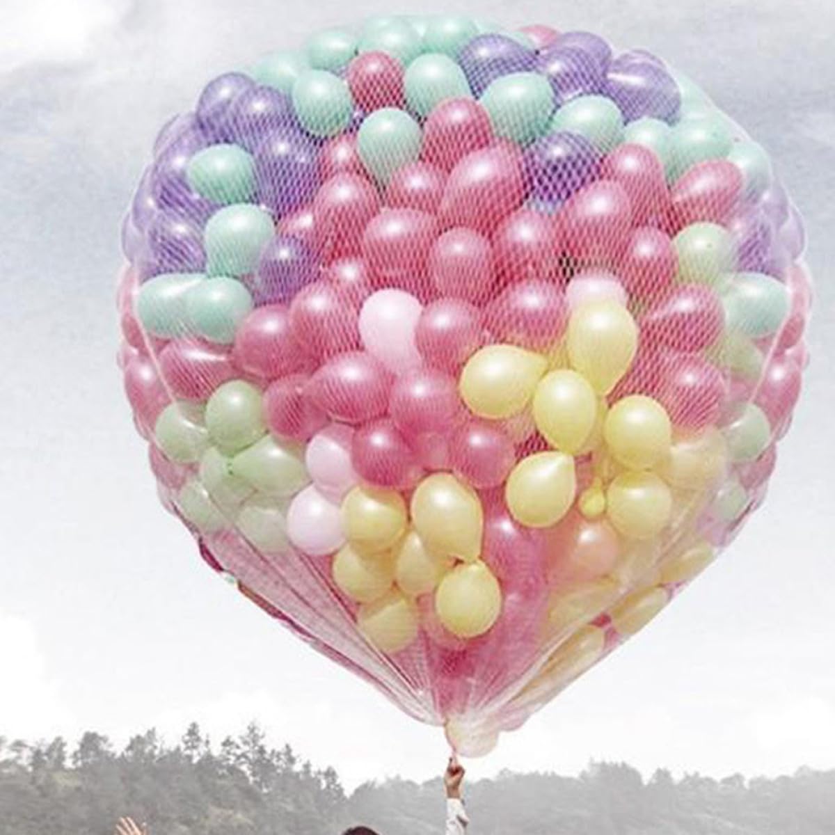 2 Satz Ballonstartnetze aus Weißem Pp mit Einfacher Handhabung und Sicherem Design für Hochzeit und Feierlichkeiten zur Sicheren Ballonfreigabe