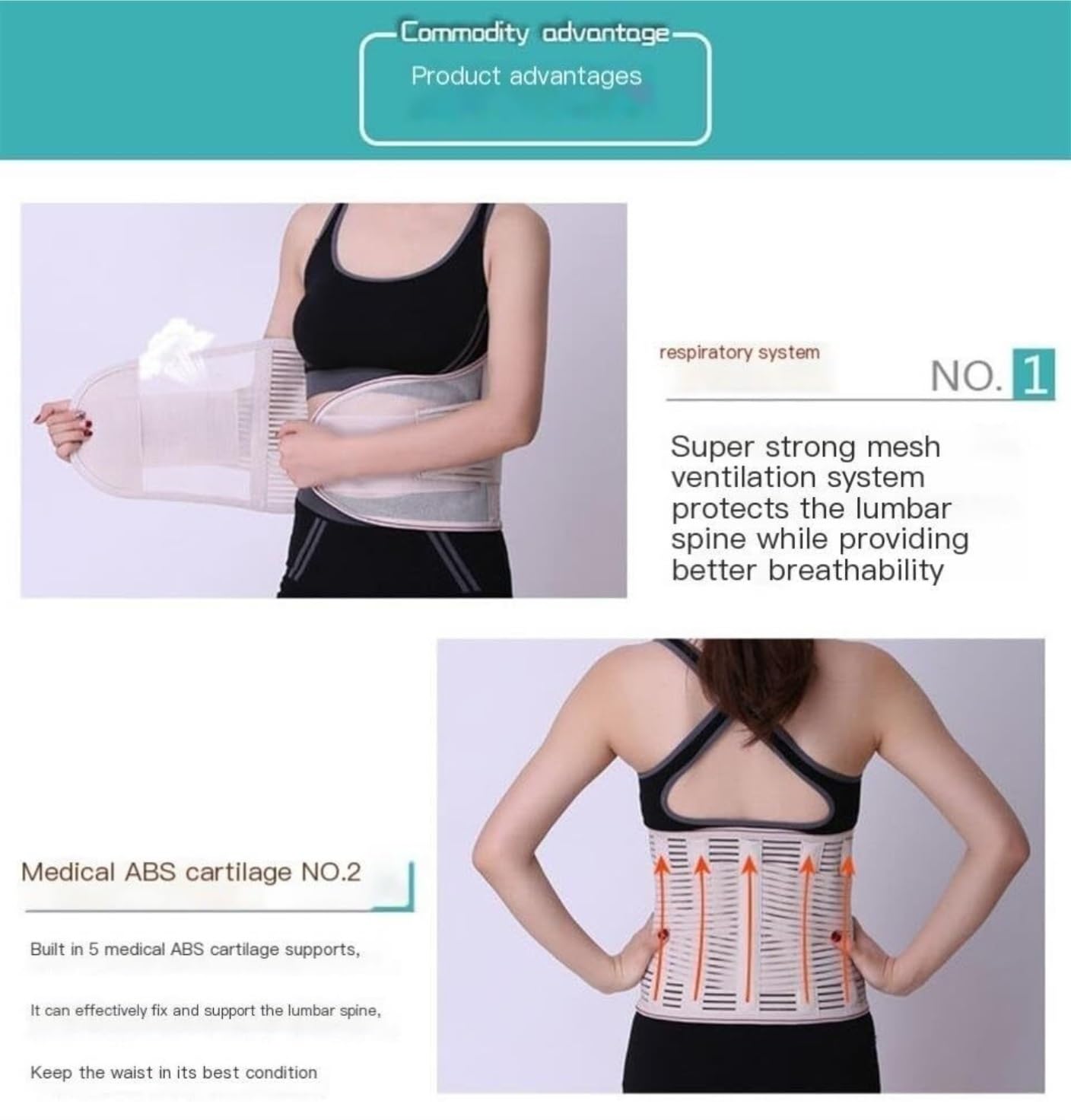 Ceinture Lombaire Réglables Ceinture De Soutien du Bas Dos À Double Traction Correcteur Posture Respirant Lombaire Réglable Travail Universel(Black,M)