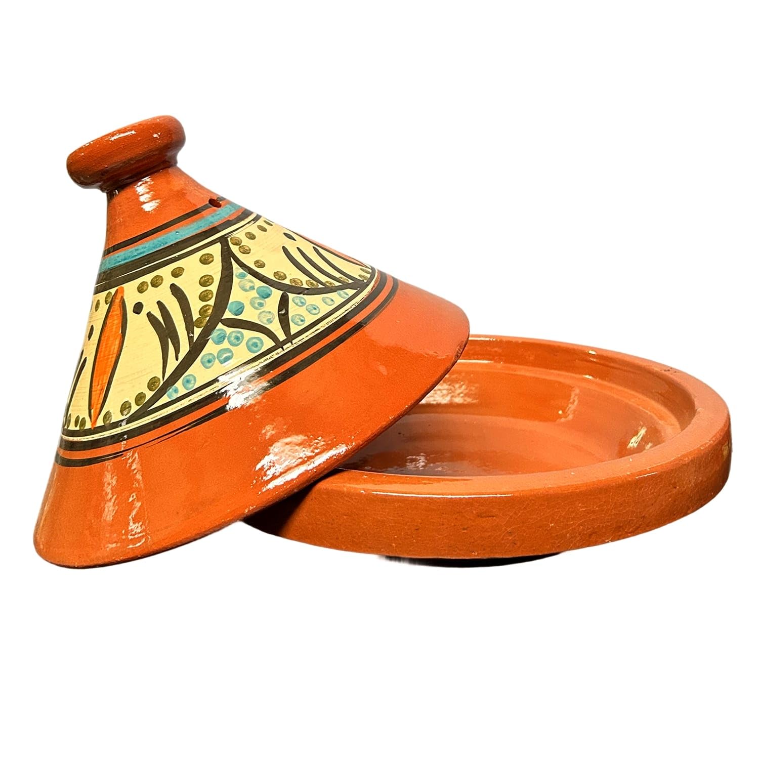 Tajine XL 35 cm in Terracotta Dipinta a Mano – Pentola Tradizionale Marocchina/Tunisina + Ebook Gratuito 2611251349