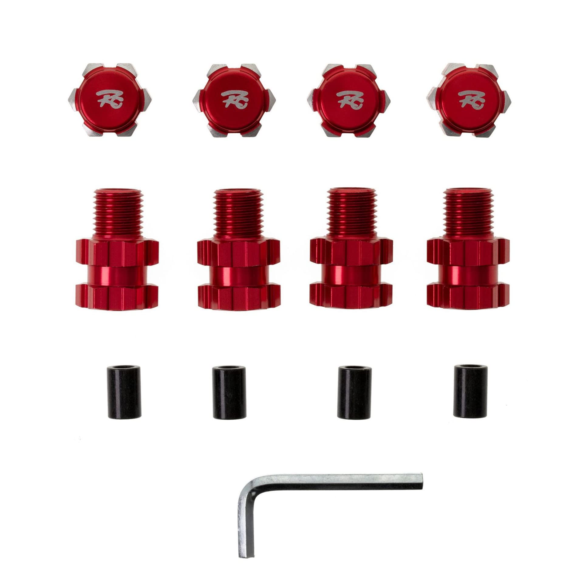 4PCS 1/10 RC Car Aluminum Alloy Wheel Hex Hub Adapter Extension 10MM to 17MM for Traxxas Maxx