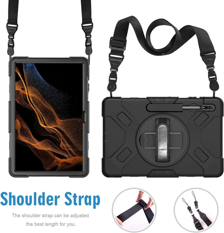 Image of Helix Hard Pro Full Cover Heavy Duty Dazzle with Kickstand Protective Back Cover for Samsung Galaxy Tab S10 Ultra - Black