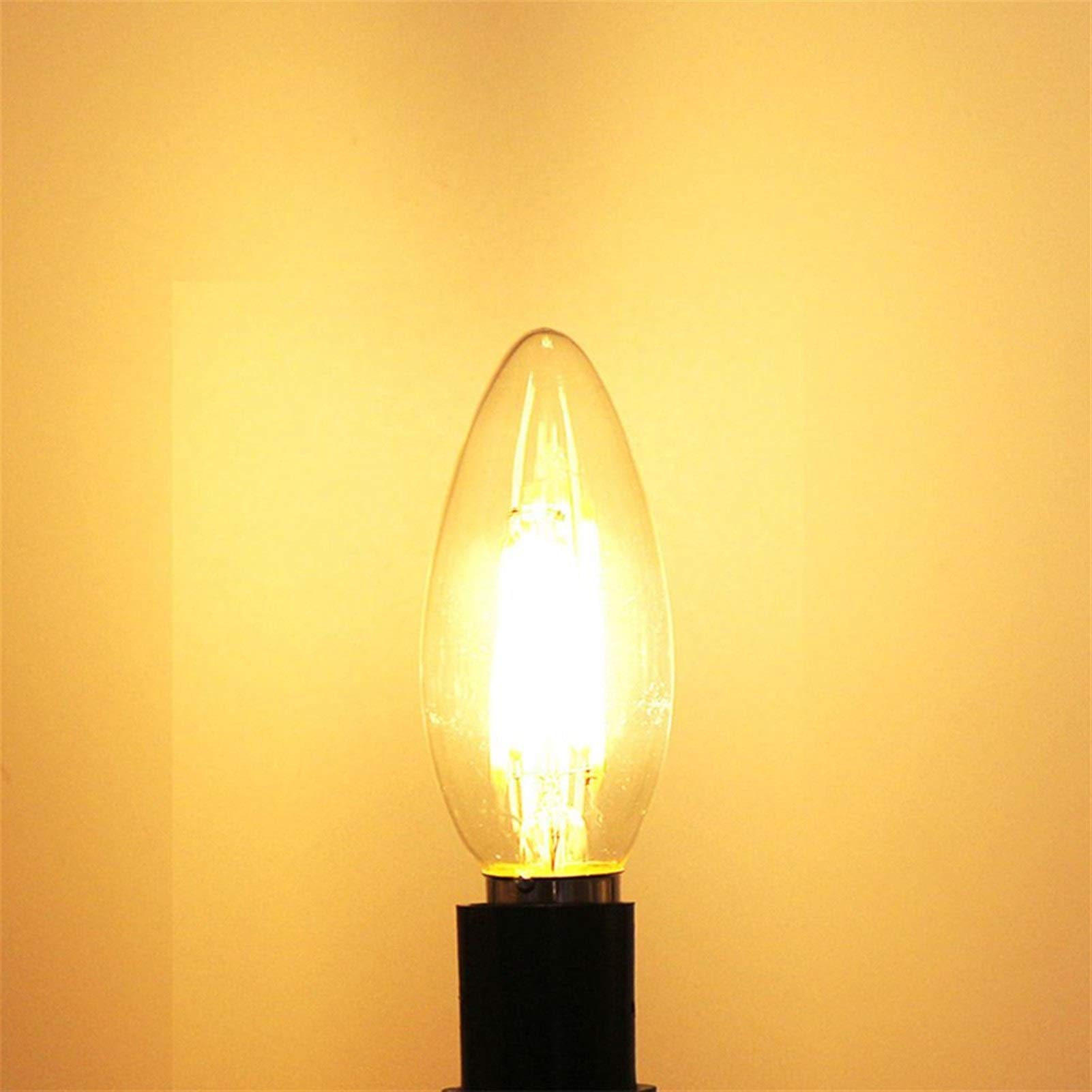 ANTYX E14 LED-Lampe 4W, 3V 100mA 200 mA 280mA 380mA, C35-LED-Kerze-Form 4W ersetzt 40W Halogenlampe, 2700k warmweiß, 350 Lumen, Nicht dimmbar, 10-Pack (Size : 3v 280ma)
