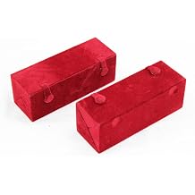 atorakushon Maroon Velvet Folding jewellery Vanity Box Make-Up 12 pair Earrings Utility Toiletry Wardrobe Organizer Pouch Set of 2