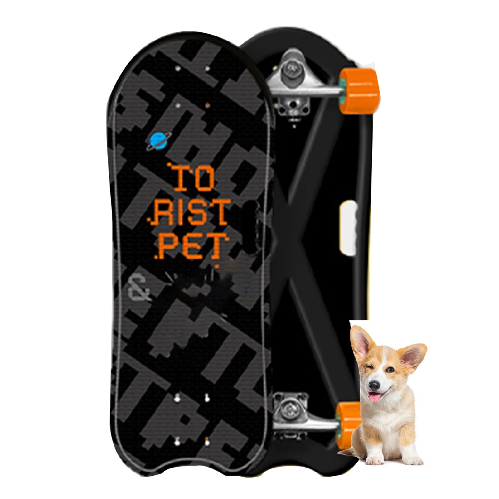 QWPOFISN Dog Skateboard for Bulldogs, Cat Skateboard with Polyurethane Wheels, Black