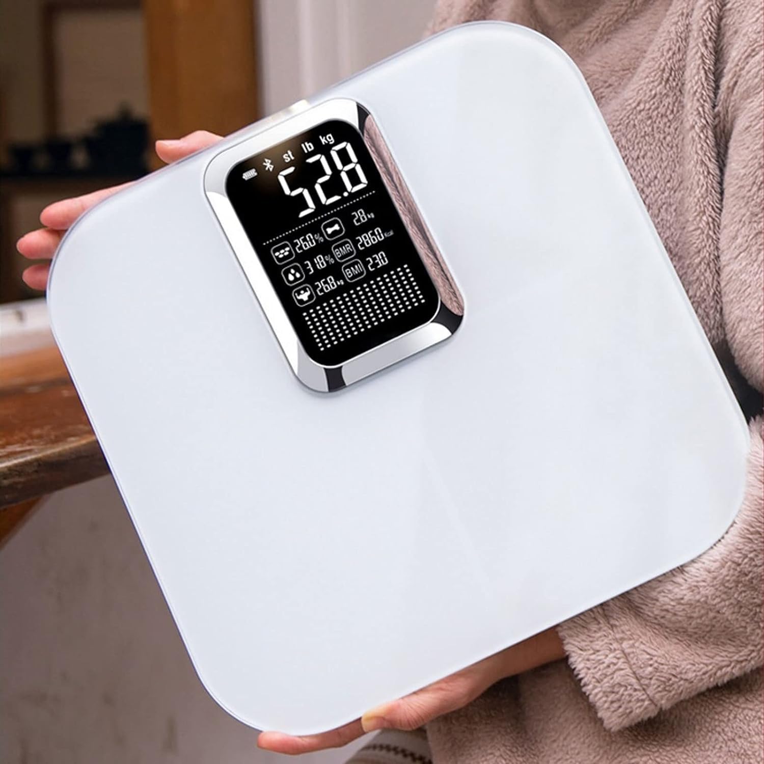 Balanza Analizador de composición corporal de báscula corporal de baño Digital de alta precisión con aplicación multilingüe máquina de pesaje inteligente Alta precisión