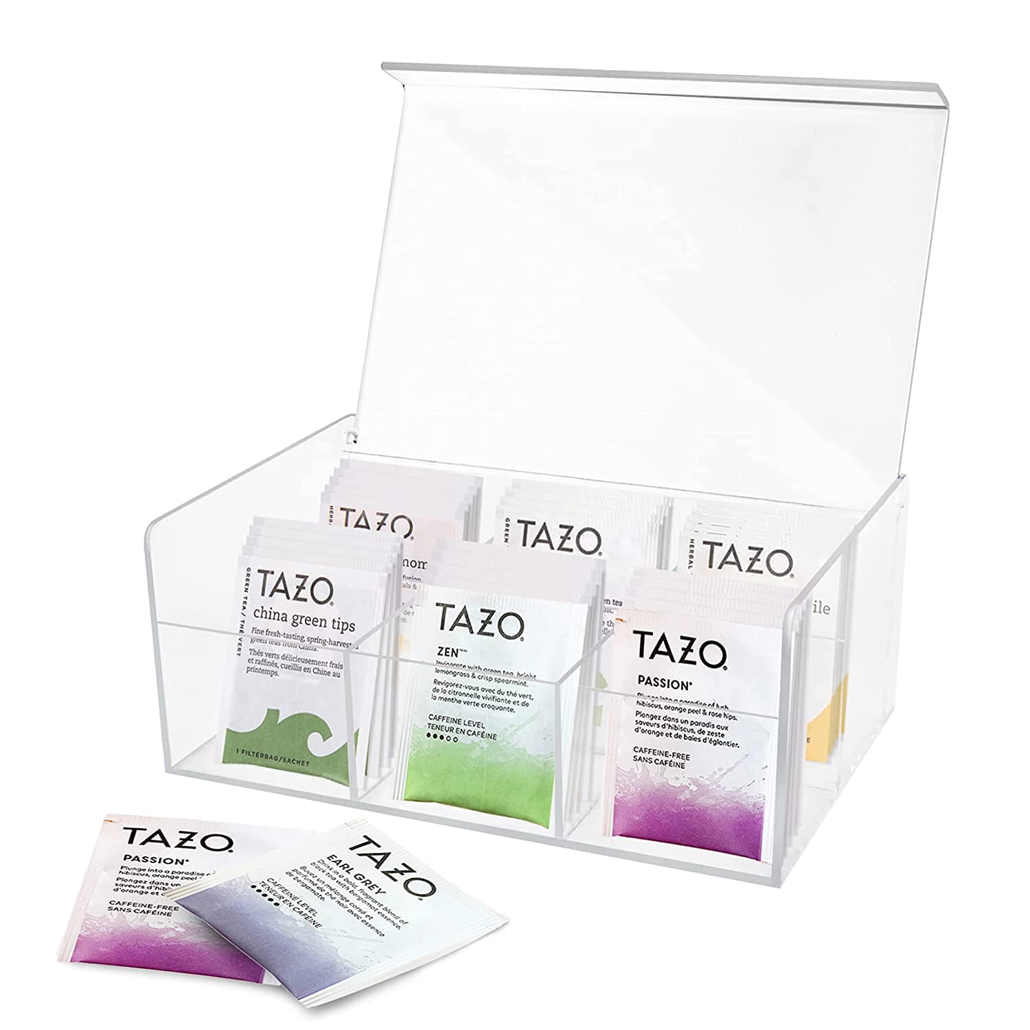 Tea Bags Sampler Variety in Plastic Tea Bag Organizer (30 Count) 10 Different Flavors Gifts for Her Him Women Men Wife Husband Couples