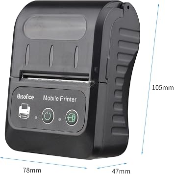 Portable 58 mm Receipt Thermal Printer 2 Inch Mini Mobile Pocket Printers with 1 Thermal Paper Roll USB & Wireless BT Connection Compatible with Windows/Android/iOS for Office Market