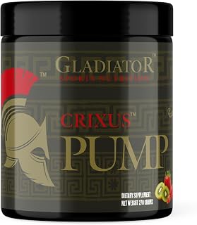 Crixus Pump Stimulant Free Nitric Oxide Pre-Workout Powder | Strength – Performance | Great Taste for Men & Women (30 Servings, Stawberry Kiwi)