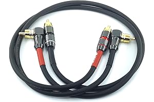WJSTN-055 90 Degree Right Angle RCA Subwoofer Cable Audio Cable RCA Male...