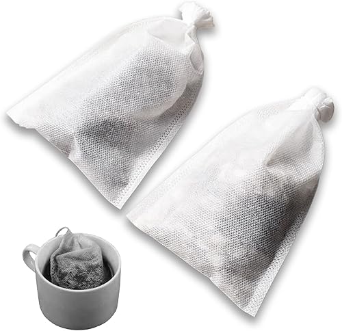 200 bolsas de filtro de té, bolsas de té vacías de 2.8 x 3.6 pulgadas con cordón para té de hojas sueltas, té caliente, té helado y café frío