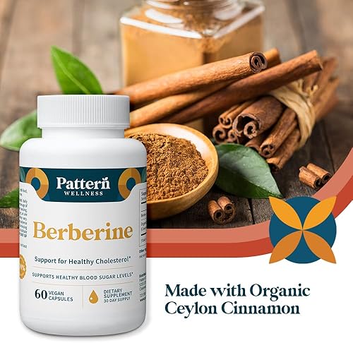 Miniatura 7 de Pattern Wellness Suplemento de berberina con canela de Ceilán orgánica - Soporte antioxidante y metabólico - Bienestar de todo el cuerpo - Sin OMG -