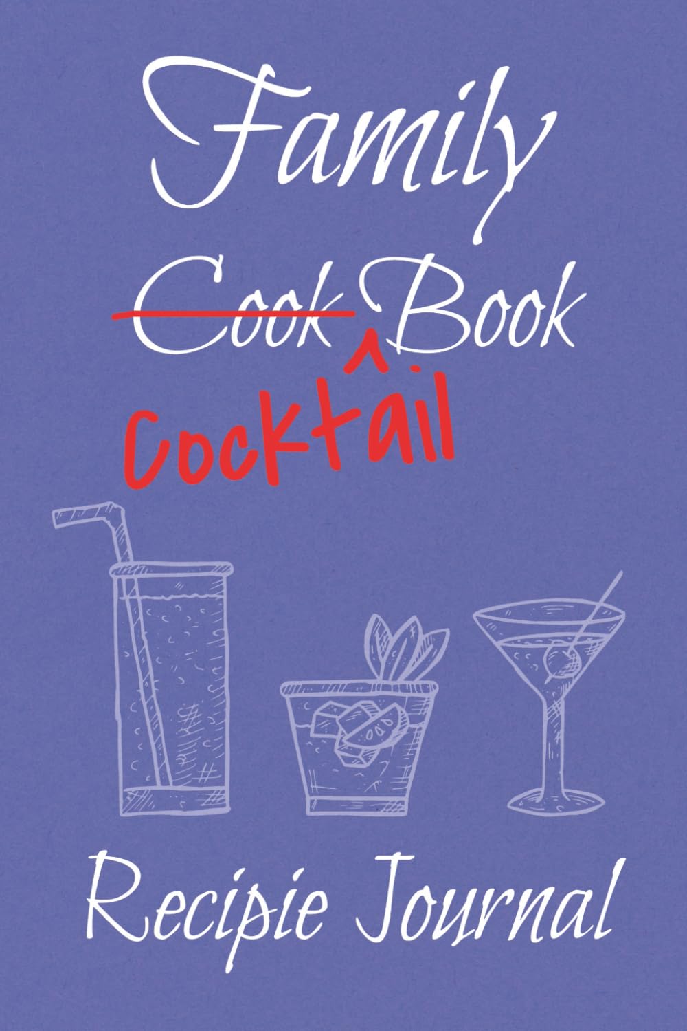 Family Cocktail Book Recipe Journal: Drink Recipe Book for Fun Family Keepsake | 100 Blank Recipe Pages | 6x9 Inches | Prompts Included