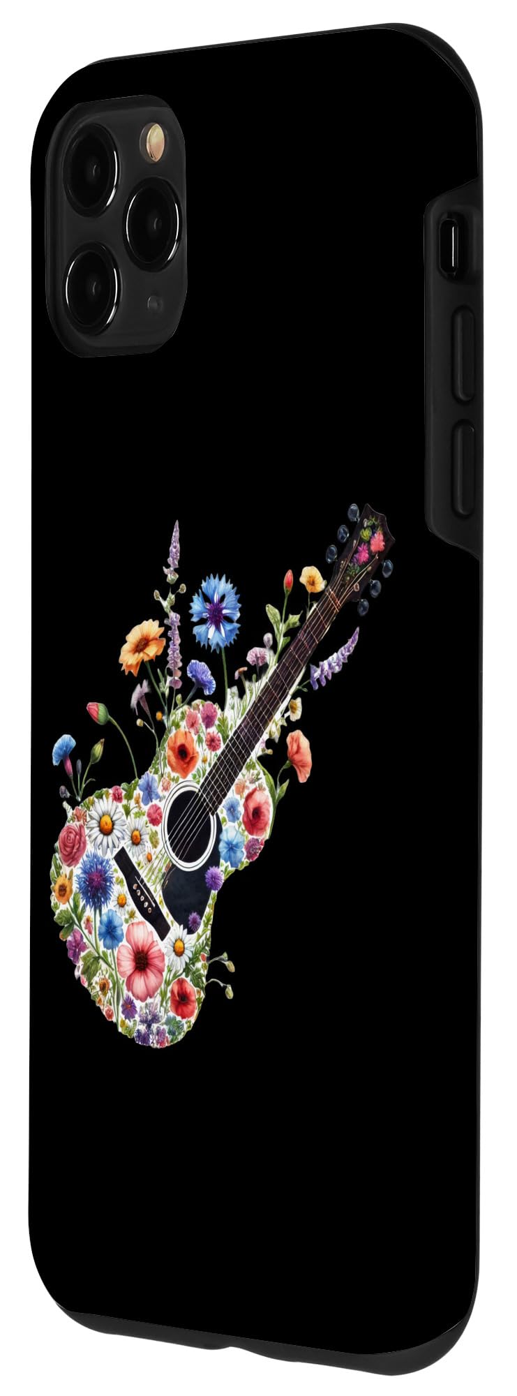 iPhone 11 Pro Max Guitar Wildflower Flower Musician Music Floral Case - Image 2