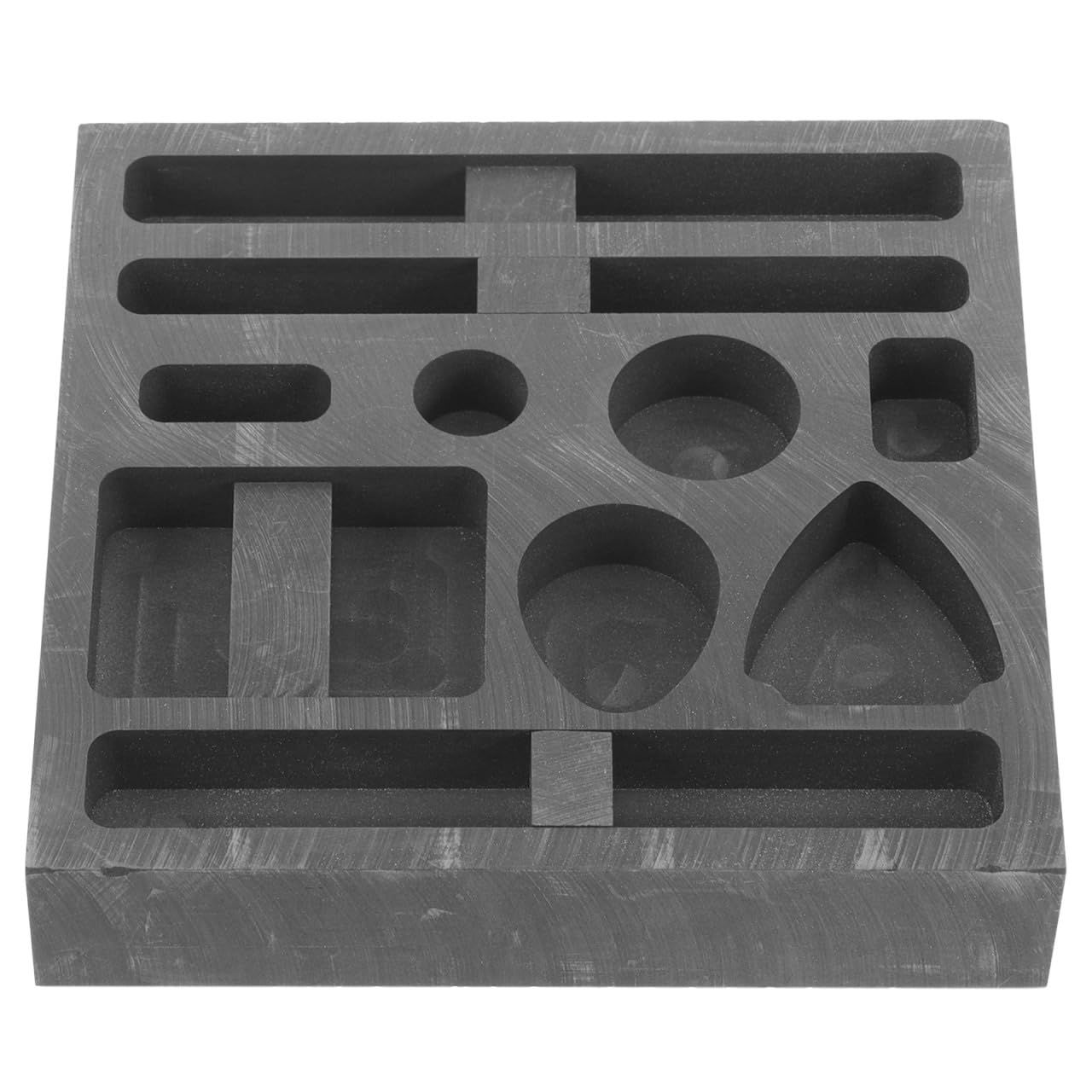 LALAFINA 10 in 1 Graphite Casting Ingot Mold Metal Melting Casting Mould Refining Scrap for Smelting Gold Silver Metal Aluminum Copper Brass Zinc, 4 X 4 Inch
