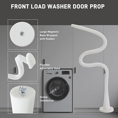 Miniatura 3 de PinkCross - Soporte para puerta de lavadora de carga frontal, tapón magnético para puerta, soporte extraíble de silicona resistente para puerta de