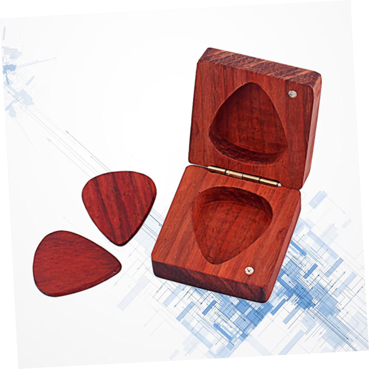 ifundom 3 Pièces médiators de Guitare et médiators de Pouce ukulélé Organisateur de médiator de Basse de Banjo Box boîtes Accessoires The Bambou Rouge