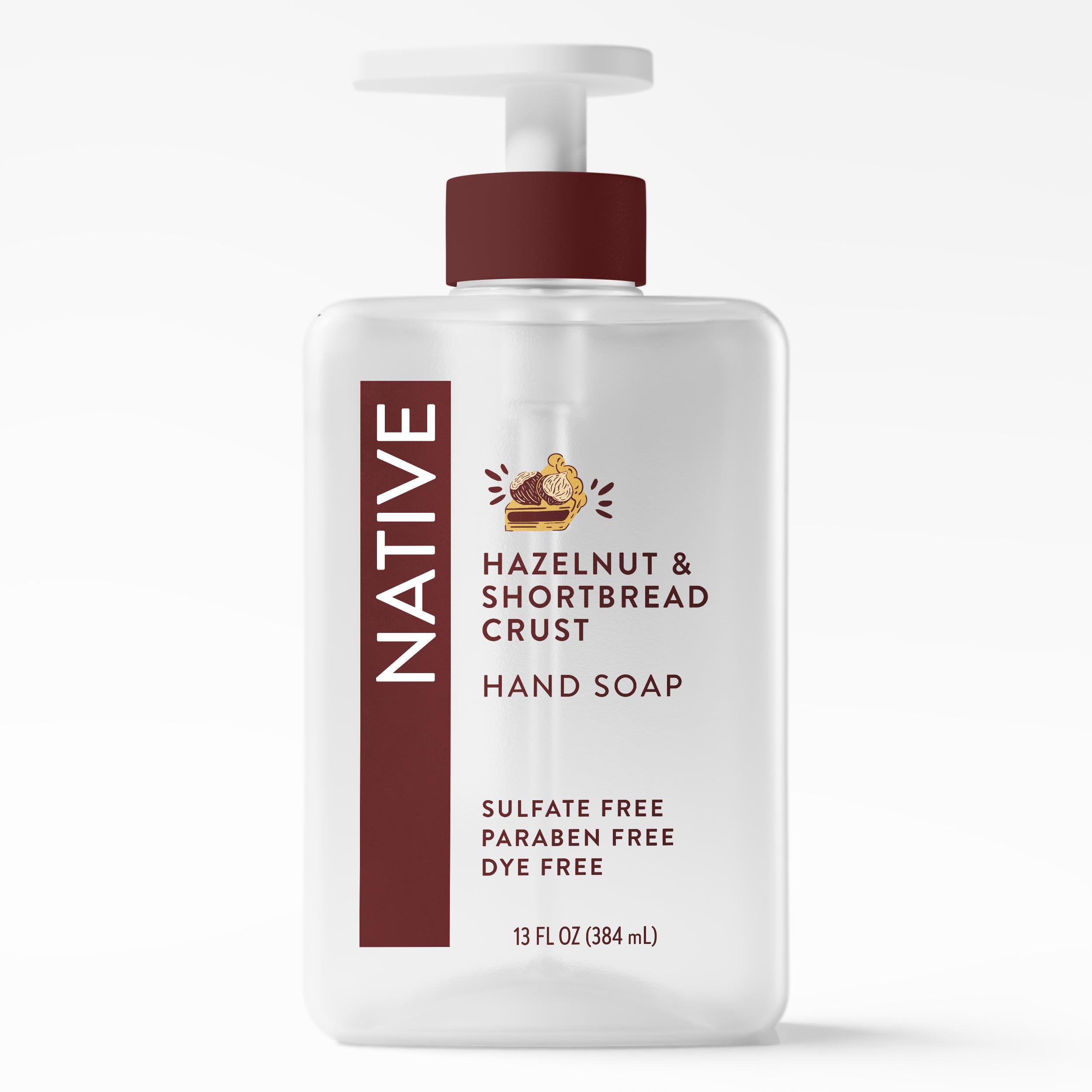 Native Liquid Hand Soap, Hazelnut & Shortbread Crust Limited Edition Scent, Non-Drying Formula for Soft, Smooth Hands, Made with Plant-Based Cleansers, Sulfate & Paraben Free, 13 oz Bottle
