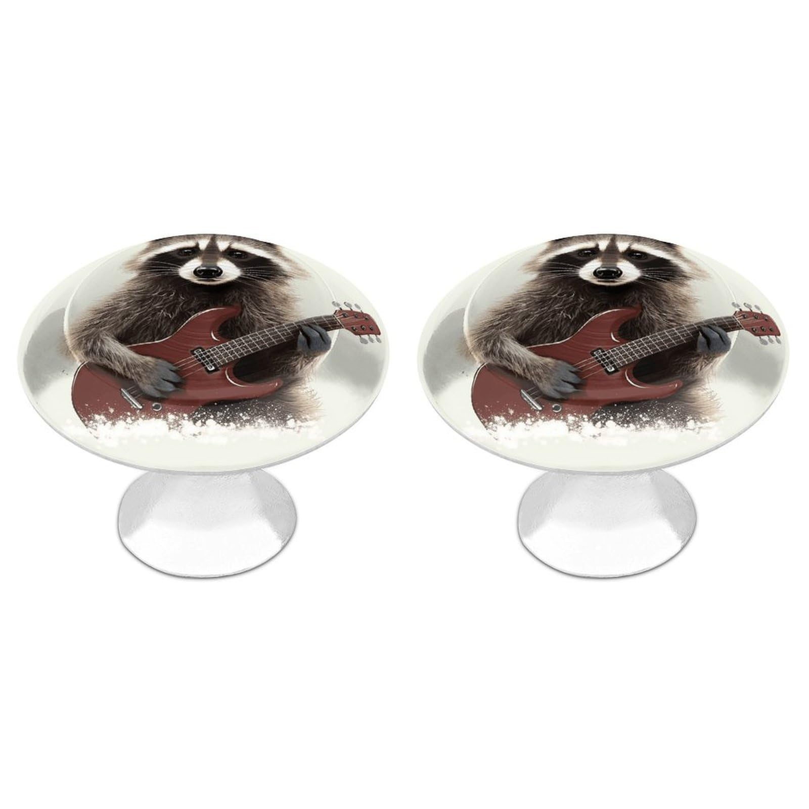 Vstadank Style Funny Raccoon Drawer Pulls Sturdy Stainless Steel Door Handle Round Cabinet Knobs Fashion Dresser Drawer Knobs Door Pulls Exquisite Cabinet Handles Furniture Pull 2Pcs