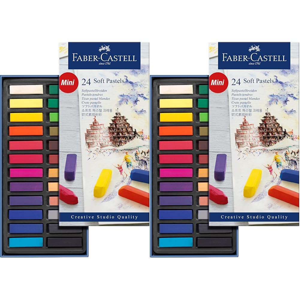 Faber-Castell 128224 - Mini Softpastellkreide STUDIO QUALITY, 24er Kartonetui (Packung mit 2)