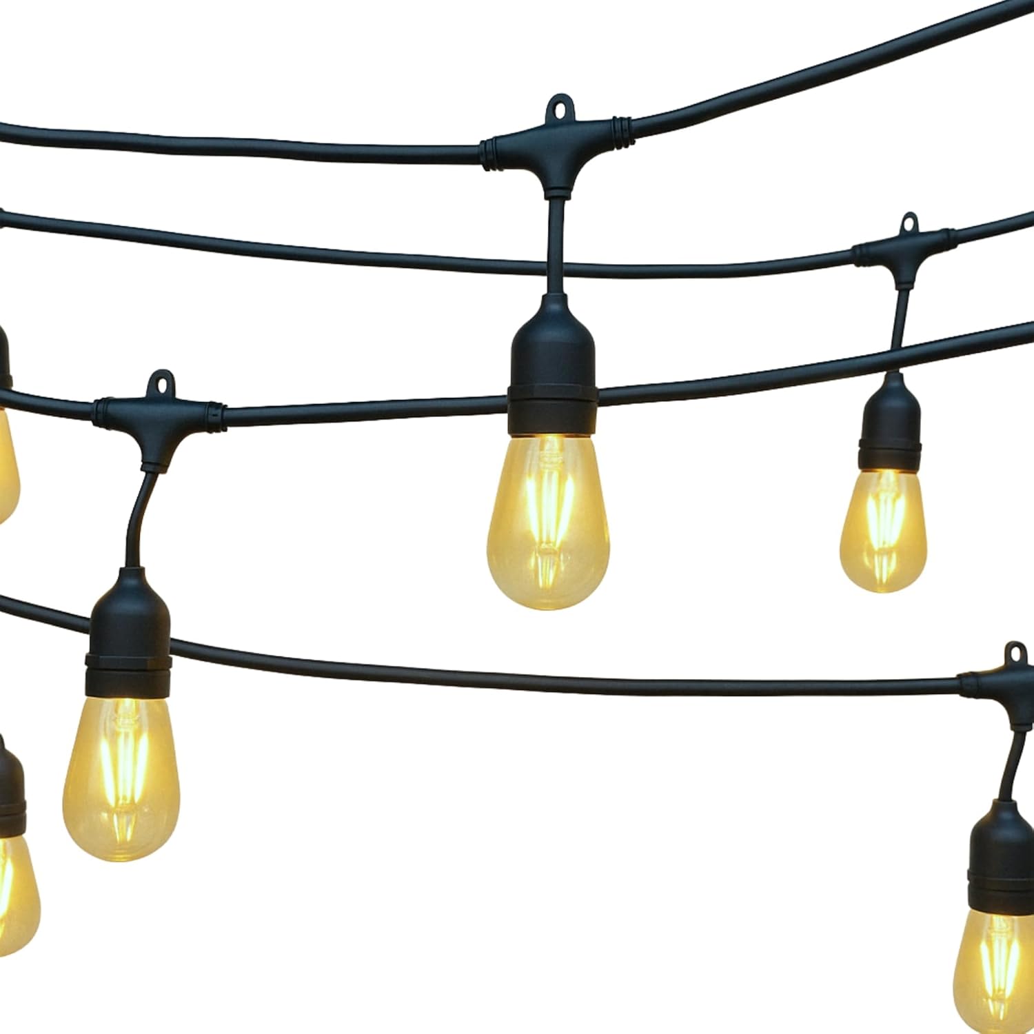 Holiday Bright Lights 20-Ft Vintage S14 LED Patio String Lights 10 Warm White Shatterproof Bulbs Indoor Outdoor