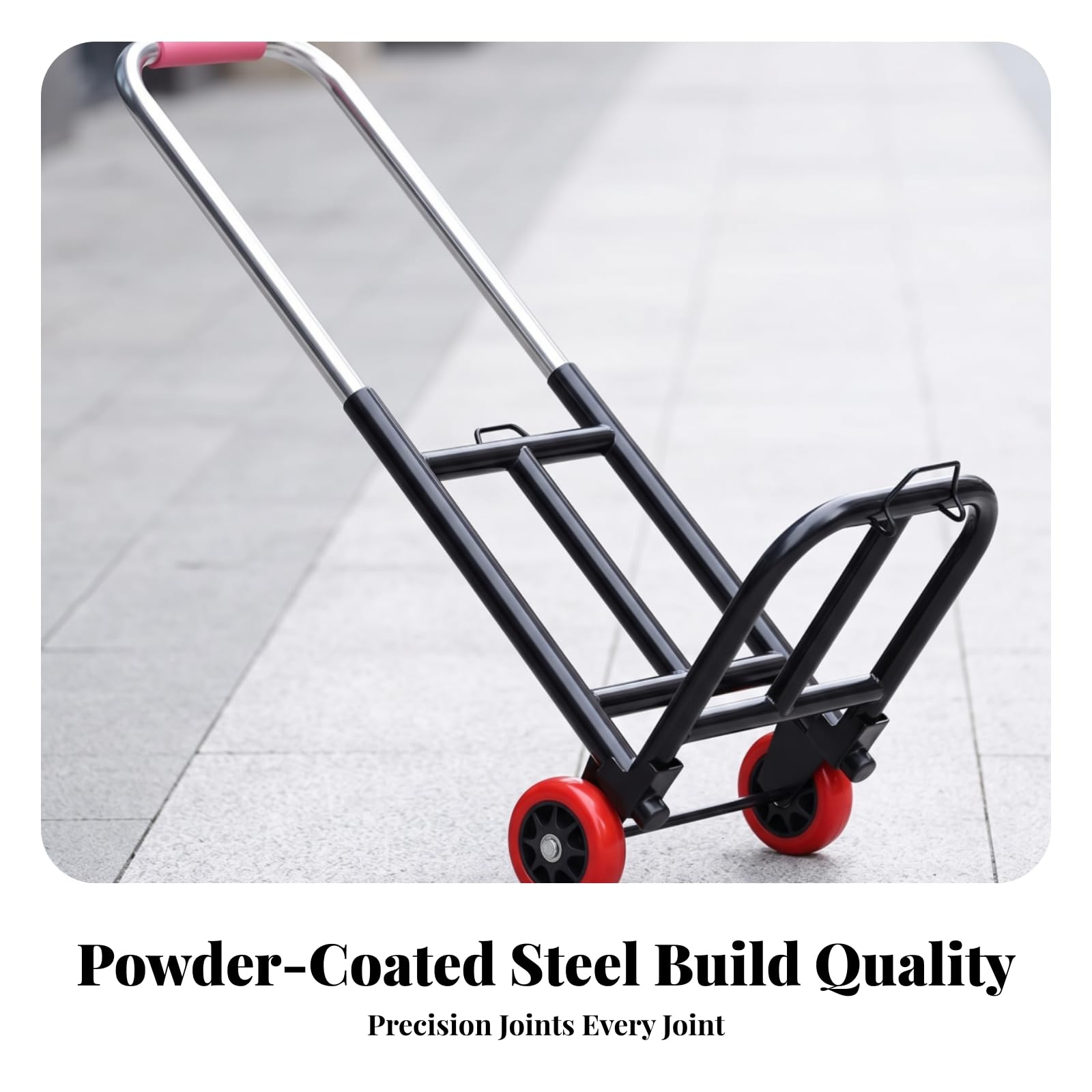 Carrello Portapacchi Saliscale Manuale | Struttura in Ferro, Carrello Saliscale, Robusto, per Trasloco, Carico 60KG