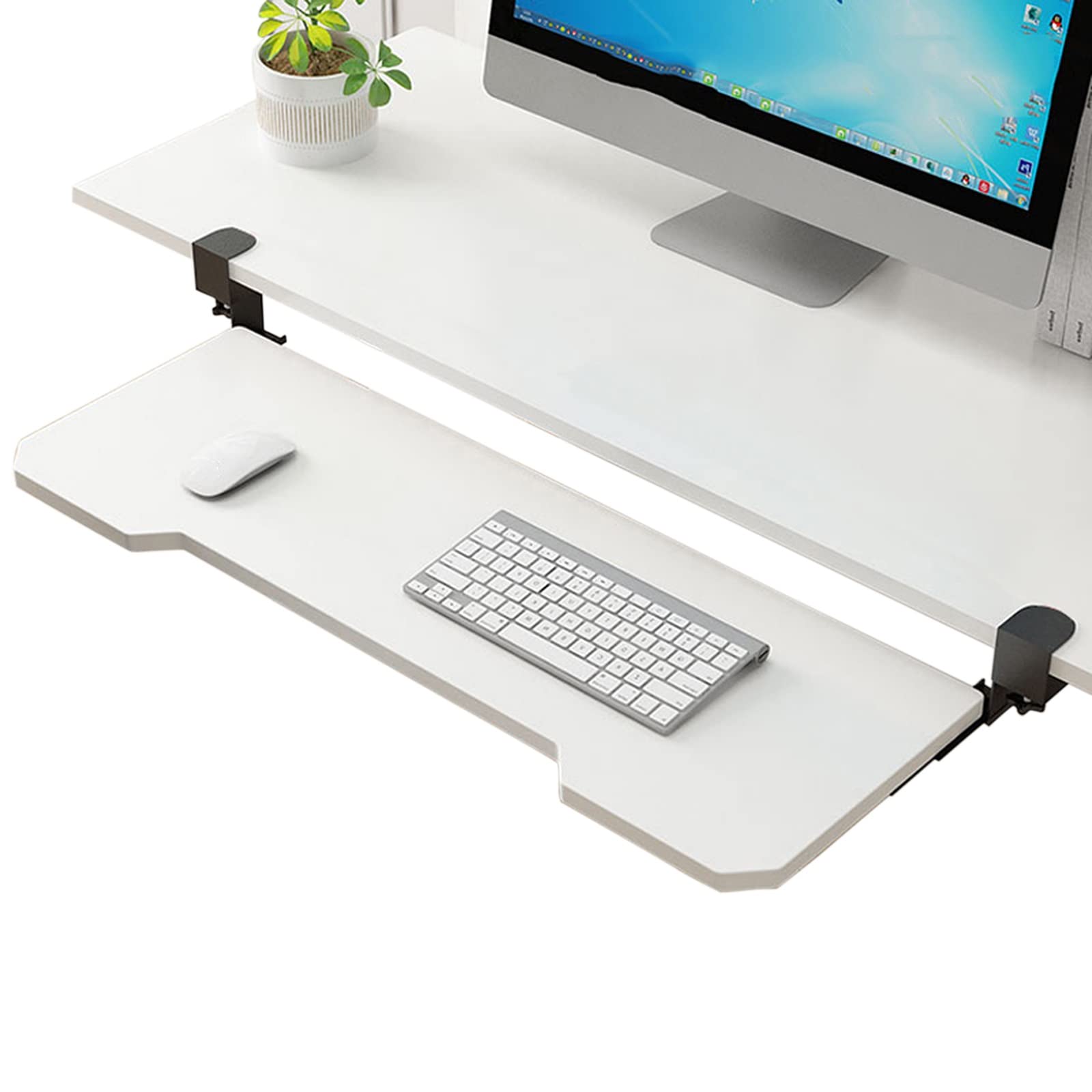 デスク下キーボードトレイ 引き出し式キーボード&マウス Amazon | BONTEC デスク下 キーボードトレイ 引き出し式