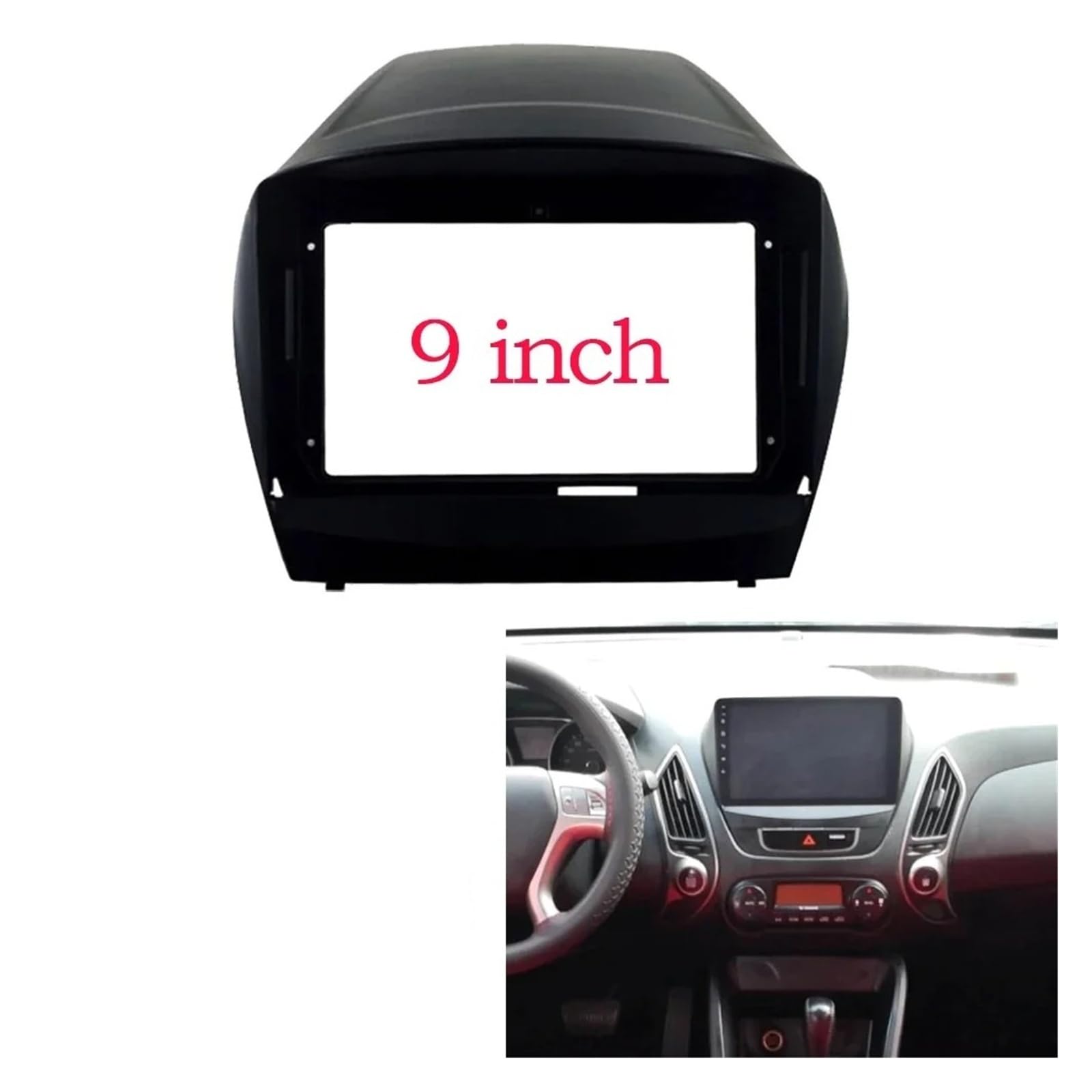 Auto Pannello Telaio Radio Cornice Autoradio 2 DIN 9 Pollici con Lettore Dvd MP5 Pannello Kit Finitura Cruscotto Audio per Hyundai per Tucson per IX35 2010-2015(9 inch Frame)