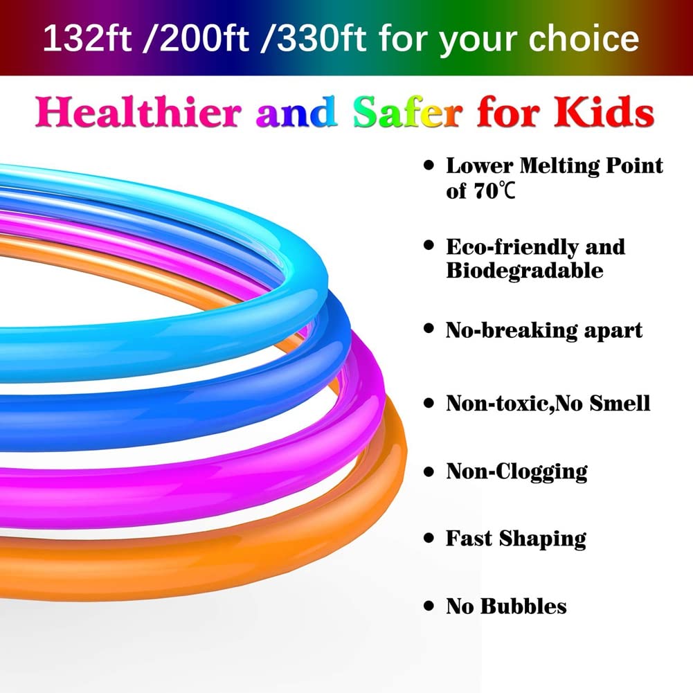 Recambios de PCL de BolíGrafo de ImpresióN 3D de 1,75 Mm, Paquete de 20 Colores Aleatorios, Baja Temperatura de FusióN de 70 ℃, Regalos para NiñOs (200 Pies)