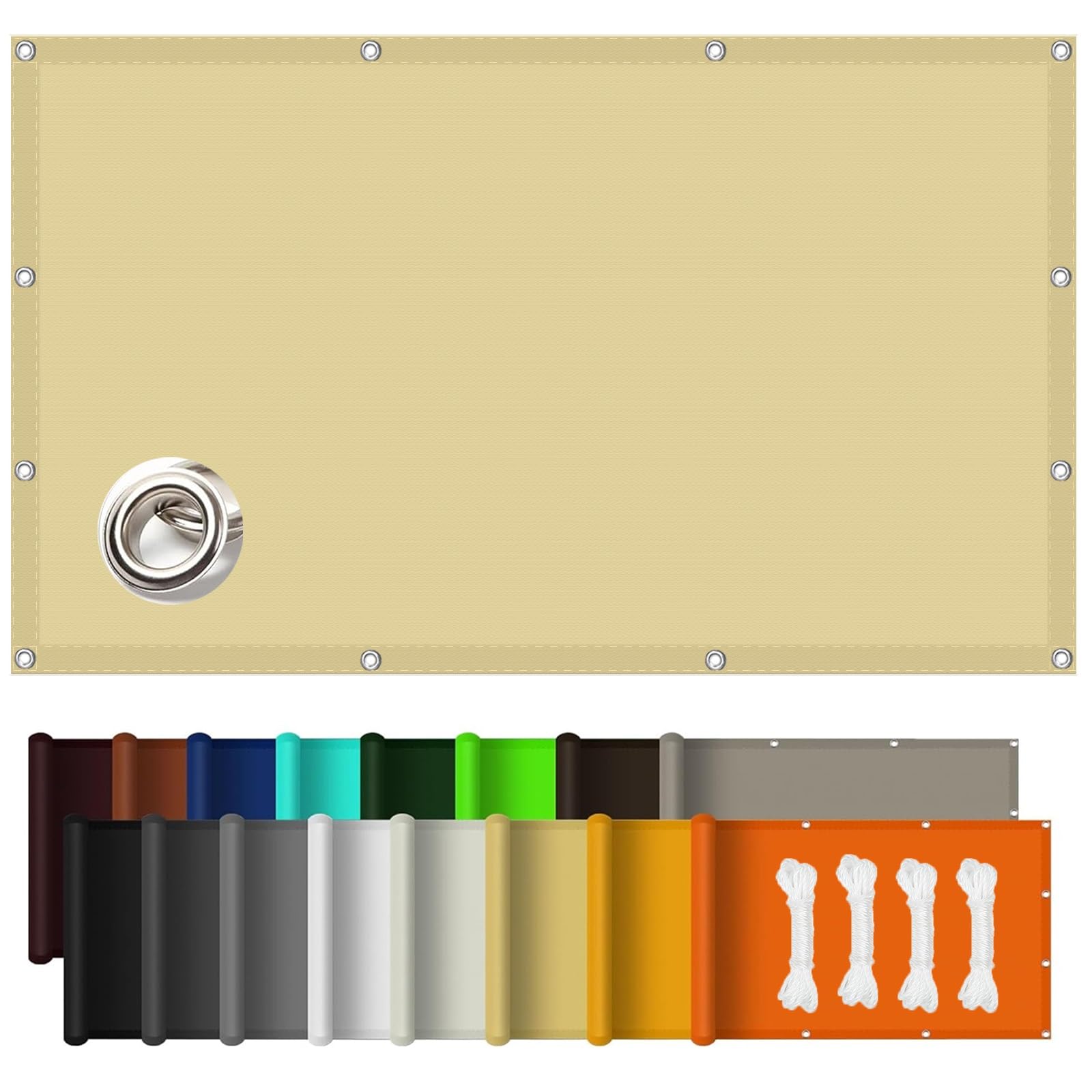 Voile d'ombrage rectangulaire pour pergola et filet de protection solaire jaune