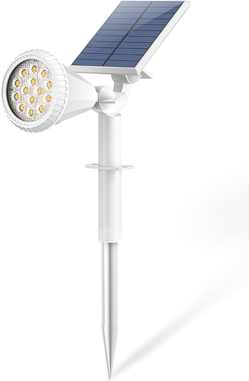 Solar Lights Outdoor Waterproof IP65 180° Adjustable Landscape Spot Lights for Yard 4 Lighting Modes Solar Powered Spotlights for Pathway Garden Outside Wall Pool Porch (1 Pack, Cool White)