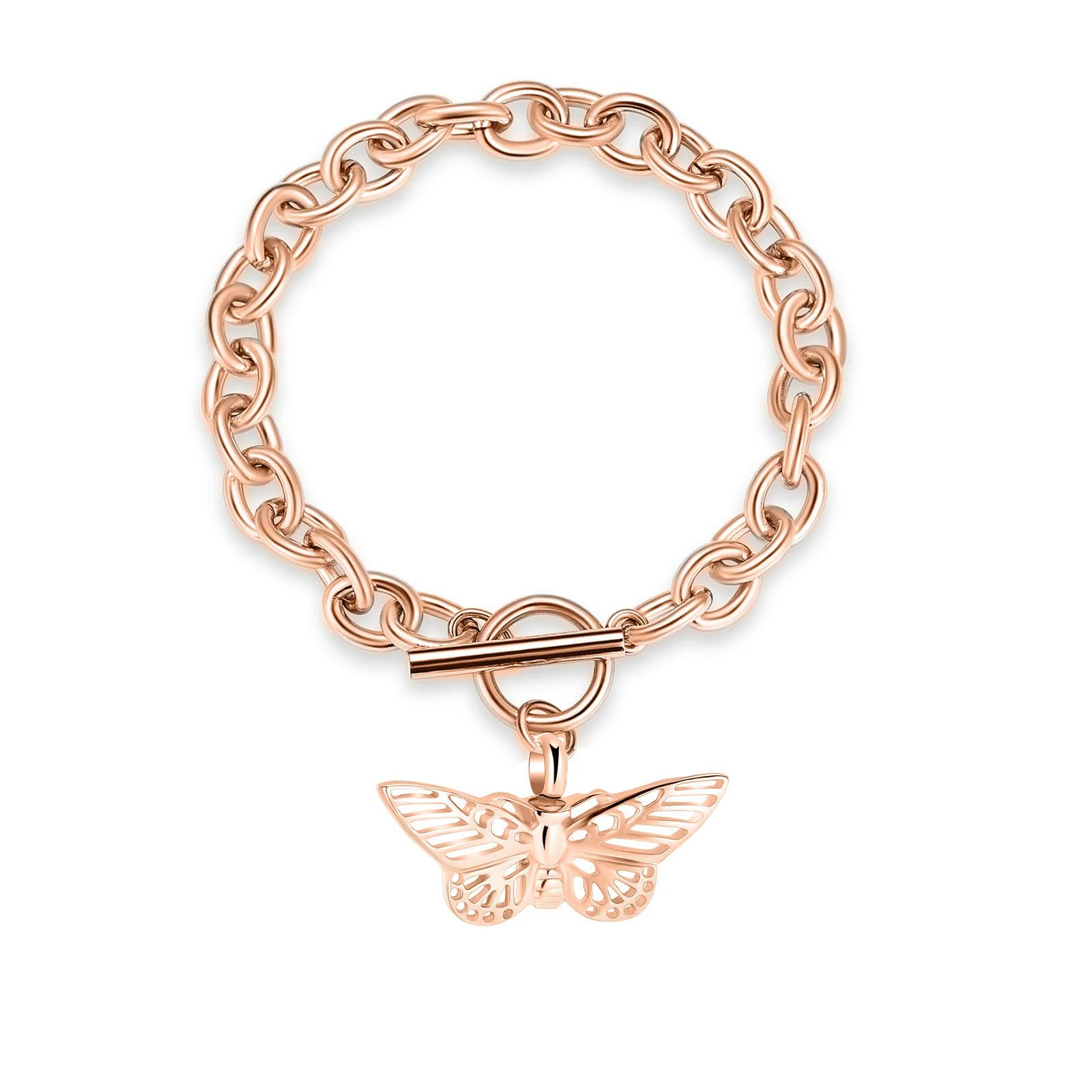 Pendentif papillon bracelet de crémation pour cendres en acier inoxydable
