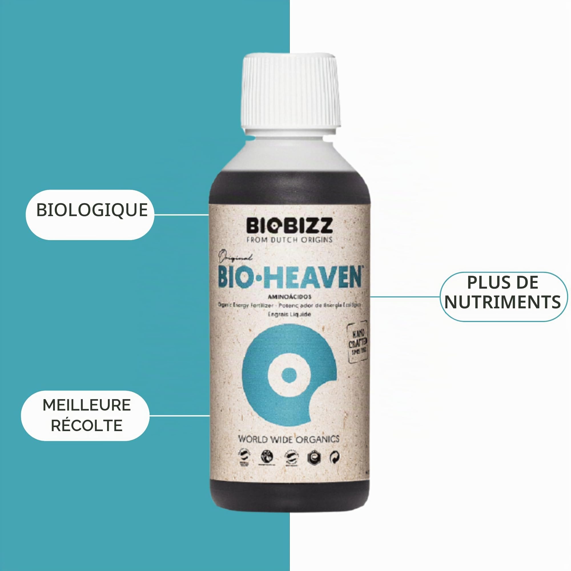 GROWMANIA Bio Heaven de BioBizz + Probe Boost Up de Up Nutrients + Verre doseur | Stimulateur de vitalité organique pour plantes | Petits jardins et pots de fleurs