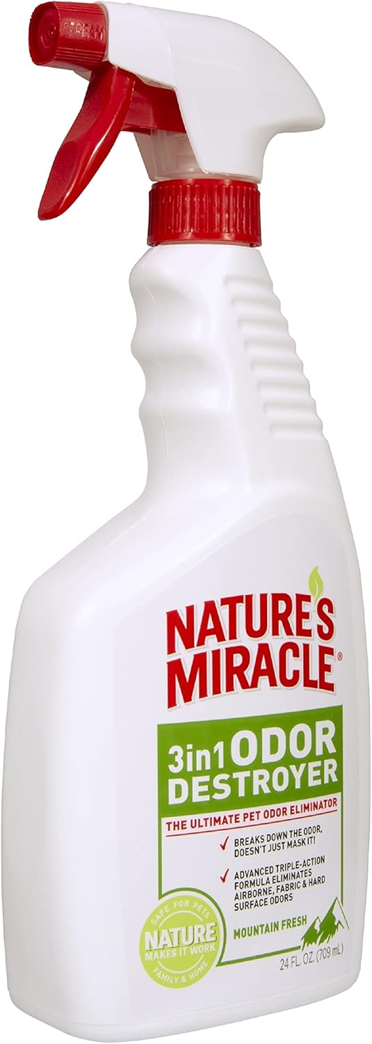 Nature's Miracle 3-in-1 Odor Destroyer, Mountain Fresh Scent, 24 Fluid Ounce : Pet Supplies
