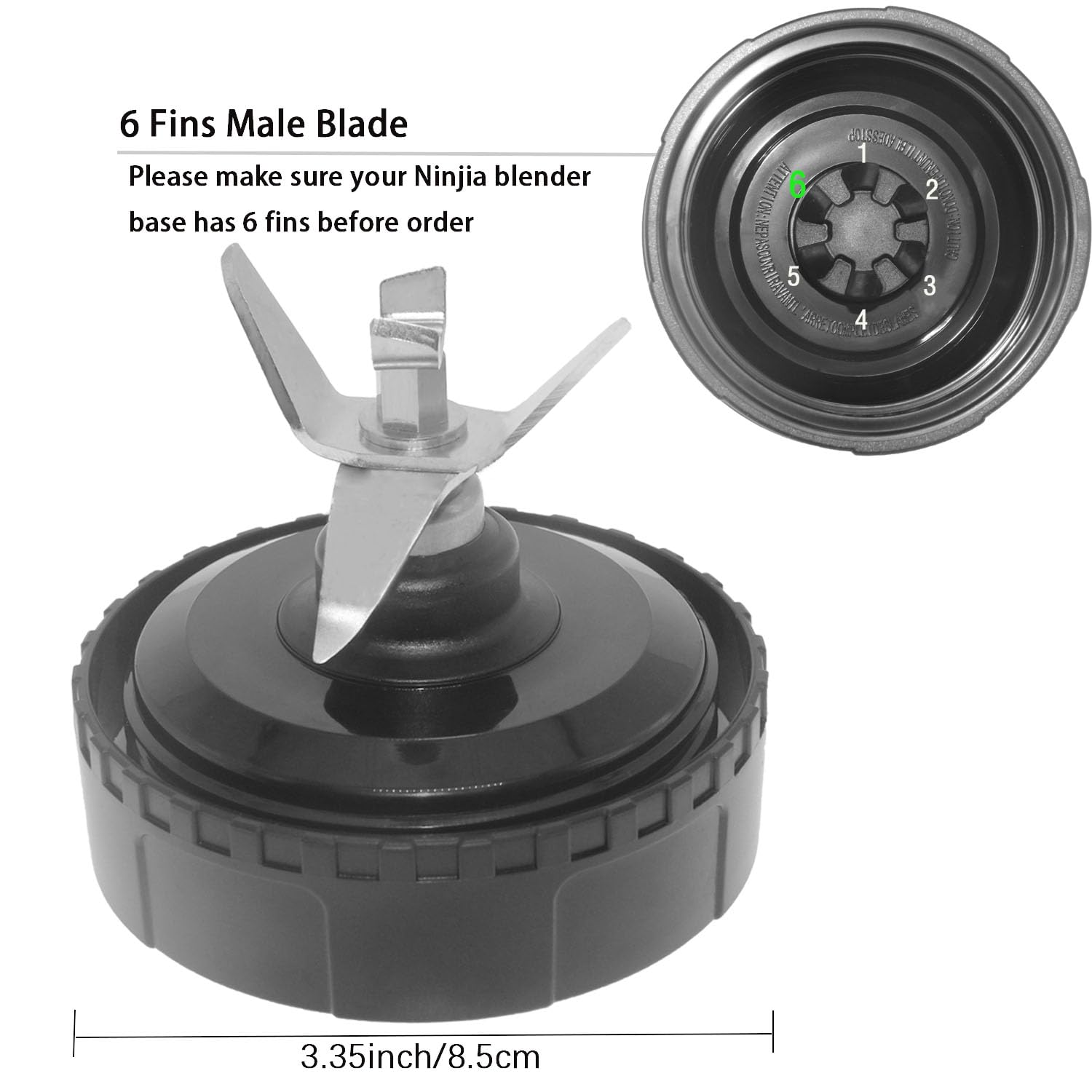 Blender Blade Replacement for Ninja, 6 Fins Blender Blade Replacement Parts Compatible with BL660 BL770 BL663 BL663CO BL665Q BL740 BL771 BL772 BL773CO BL780 BL740, Extractor Blade Fit Ninja 16oz Cup