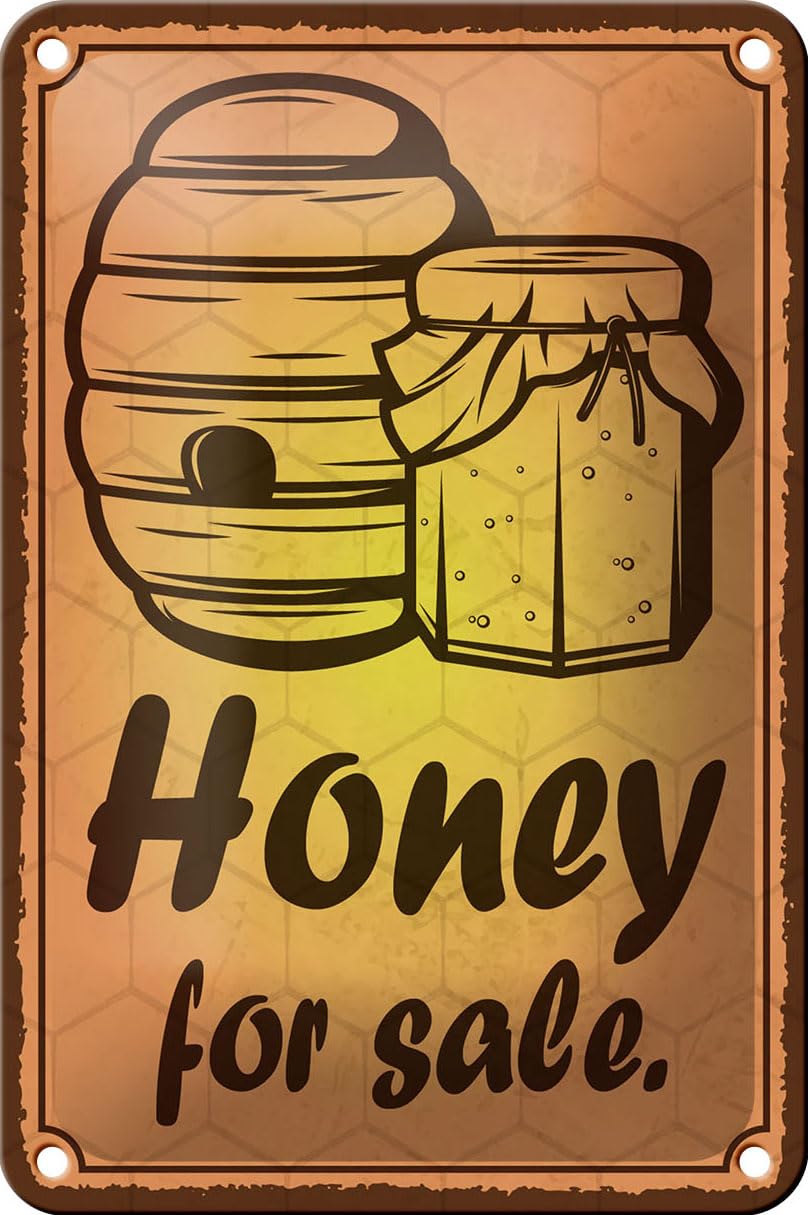 Femer Girls Multicoloured Tin Sign 12 X 18 Cm Honey For Sale Honey Decorative Sign Tin Sign